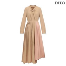 데코 배색주름 원피스 DCOWB3802WBE