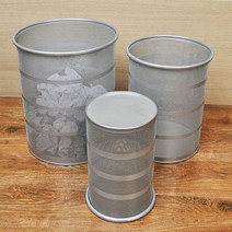 펀칭바스켓(중)실버 쓰레기통 우산꽂이 휴지통 분리수거쓰레기통 정리함 쓰레기분리수거함