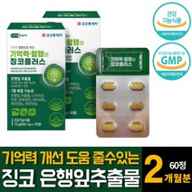 징코빌로바 은행잎추출물 기억력 손발저림 혈액순환제 혈행개선 산화아연 판토텐산 영양제 추천 60정 1개
