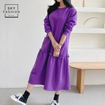 SKY패션 메이 무지 프릴 원피스 봄원피스 플레어원피스 가을원피스 기모원피스 기모롱원피스 여자 캉캉원피스 프릴롱원피스 겨울원피스 빅사이즈원피스 기모안감 루즈핏