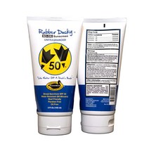Rubber Ducky SPF 50 전통적인 페이스 앤 바디 자외선 차단 크림 광범 스펙트럼 방수 오일 프리 파라벤 옥시벤존 암초 안전 비타민 E 추가 - 141.7g(5온스) 튜