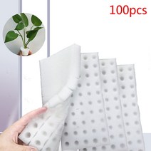수경재배포트 100pcs 흰색 묘목 스폰지 흙이없는 야채 보육 냄비 묘목 복제 칼라 정원 식물 액세스