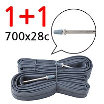 1+1 흥아 700x28c FV 60mm 로드 하이브리드 자전거 튜브 프레스타, 700x28c 프레스타 60mm