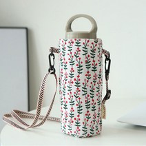 끈달린 린넨 물통 물병 파우치 가방 주머니 어린이집 초등 학생 유치원 커버 케이스, 숲속베리