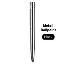 1 PC 미니 휴대용 수중 금속 볼펜 여러 색상 리필 서명 펜 광고 사무실 용품, black-MetalBallpoint