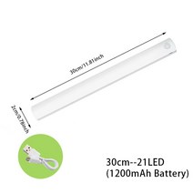 427477 야간 현관 센서등 조명 모션 센서 무선 LED 침실 장식 감지기 벽 램프 계단 옷장 룸 통로, 30cm-20LED