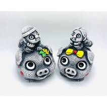 제주 돼지 돌하르방 한쌍 장식인형 미니어처 인테리어 감성소품 제주특산품