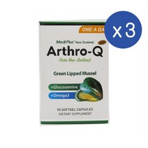 MediPlus Arthro-Q Green Lipped Mussel 90Caps 메디플러스 아스로큐 초록입홍합 90정 3팩