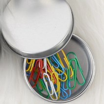 원형 철제 틴케이스 스티커보관함 클립통 케이스, 제품선택, 90x35mm - 투명창