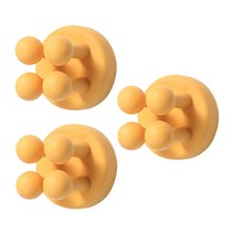 미니 말미잘 실리콘 벽걸이 테이블 홀더 후크 3P 1세트, 옐로우(3P)