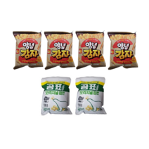 곰표팝콘125g x 2개 롯데리아양념감자스틱50g x 4개 봉지스낵세트 사무실간식, 1개