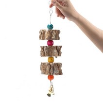 Bird Chew Toys 앵무새 나무 부리 연삭 돌 선명한 벨 안티 물린 Budgie 조류 수집 장난감, 02 A