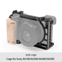 저무리 SmallRig-DSLR 소니 a6400 카메라 케이지 리그 실리콘 핸드그립 핸들 & 콜드 슈 소니 A6100/A6300/A6400 3164 용, [02] Cage