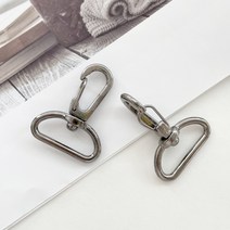 헤세드 국산) 25mm 회전형 개고리 가방연결고리 (2개), 블랙실버