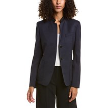 Theory 이론 스탠드 칼라 울블렌드 블레이저, Blue, US 00 (XXS)