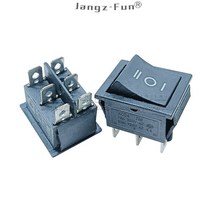 KCD4 25x31mm 로커 스위치 6 핀 3 위치 ON-OFF-ON DPST 검정색 전기 장비 전원 AC 16A 250V 20A 125V 5 개