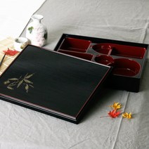 일식 도시락 2호세트 A형 일본식 칠기 찬합 용기 돈까스 배달 업소용 식당 런치박스