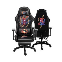 마블 스튜디오 어벤저스 게이밍의자 게이밍체어 게임용 스파이더맨 아이언맨 목쿠션 등쿠션포함, A 스파이더맨 남  + 알루미늄 + 고정 손잡이