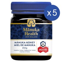 마누카헬스 마누카 꿀 UMF6+ MGO115 250g MANUKA HEALTH HONEY 5팩, 5개