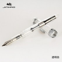 만년필입문 저가 만년필 12 가지 색상 선택을위한 jinhao 992 만년필 0.5mm 실버 클립 잉크 펜 학생 쓰기 편지지 학교 및 사무용품 만년필, 투명한, 05mm F 펜촉