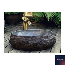 야외 천연석 돌 세면대 간이 세면기 스톤 탑볼 전원주택 정원 마당 욕실 화장실 인테리어, 빈티지 화분, 1개
