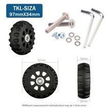 가방 바퀴 1 쌍의 수하물 교체 차축 디럭스 수리 도구 캐스터, [25] TKL97-34mm(2PCS)