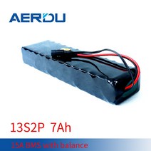 aerdu 48v 13s2p 7ah 500 와트 18650 리튬 이온 배터리 팩 전기 자전거 스쿠터 스케이트 보드 자전거 내장 15a bms xt60 dc5521, 없음