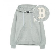 MLB 베이직 미디움 로고 후드집업 BOS (Melange Grey)