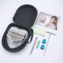 칼림바 Kalimba 17 키 레인보우 아크릴 썸 피아노 스타터 클리어 핑거 튠, 17 키 하트