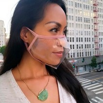 재사용가능 3D 입체 입투명 비닐 마스크 비말차단 강의 립리딩 목욕탕 마스크, 스카이