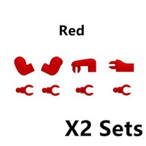 테크닉 중국레고 호환 MOC 특수 팔 빌딩 블록 군인 피규어 스쿼트 다리 위치 부품 바디 팜 핸드 헬드 무기 DIY 완구 C331, Red-2Sets