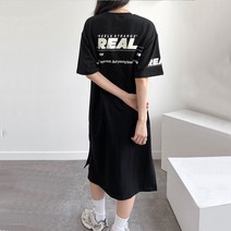 오브치치 커플룩 반팔원피스 캐쥬얼원피스 오버핏 라운드 리얼 원피스 빅사이즈여성원피스 20대커플룩