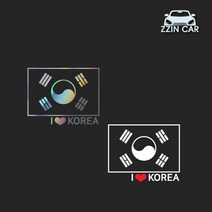 찐카 태극기 포인트 차량용 데칼스티커 ZCP-43, 화이트, 소형