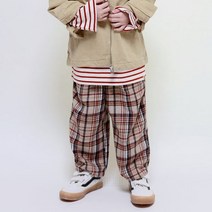 모이스토어KC 핀턱체크팬츠 유아동 키즈 주니어 봄 바지