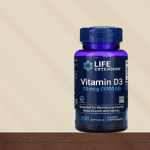 비타민d3 Life Extension 비타민D3 25mcg(1OOOIU) 콜리칼시페롤 비타민D-3 소프트젤 [25O정*1병]