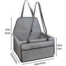 pet dog car carrier seat bag carry house 고양이 강아지 가방 car travel 접는 해먹 방수 개 가방 바구니 애완 동물, 회색
