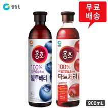 청정원 홍초 900mLx2개(블루베리1+타트체리1)/발효초