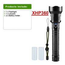 led 초강력 사냥용 써치라이트 후레쉬 7000000LM 500W LED 손전등 USB 충전식 3500M 고성능 줌 전술 랜턴 롱 샷 토치, XHP360A_1개 | 줌
