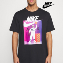 나이키 NSW 에어맨 일러스트 캐릭터 그래픽 반팔 티셔츠 블랙 퓨추라 로고