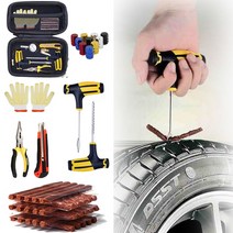 car Tire repair kit studding tool with rubber strips tool puncture plug tool set glue free auto 오토바이, e-2