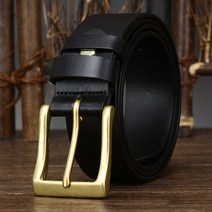 3.8CM 품질의 암소 가죽 벨트 남성용 레트로 황동 구리 버클 스트랩 액세서리 캐주얼