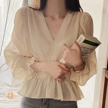 여성 블라우스 새로운 상의 패션 쉬폰 긴 소매 셔츠 하늘비즈 C31 Y687X031
