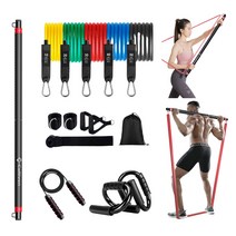 짐스틱 스트레칭바 11종 종합 세츠 홈트 웨이트바 탄성 튜빙 밴드, 회전형밴드그립바