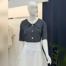 나이스크랍 나이스클랍 빅카라 버튼포인트 블라우스(A232PWB428)GN