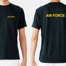 AIR FORCE 커스텀 옐로우 라운드 쿨 반팔티셔츠 길단 유니폼 제작