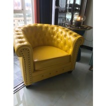 엔틱 쇼파 1인용 싱글 더블 푹신한 가죽소파 수입 카페, H + 3인(1.85m)