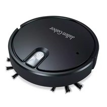 로봇 청소기 무선 물 걸레 진공 5-in-1 진공 led 분위기 조명 조용한 진공 청소 mopping 가습 진공 청소, 검은색