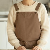 가죽공방 브라운 앞치마 멜빵앞치마 생활방수 미술학원 가운 가드닝 성인용