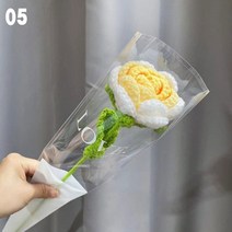꽃다발 기념일 플라워박스 뜨개질 부케 크로셰 생일 니트 인공 꽃 장미 튤립 인조 꽃다발 웨딩 장식 손으, 05 5