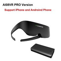 게임 가상현실 VR 3D IMAX 안경 프로 가상 현실 VR AR 안경 Shinecon 4K VR 헤드셋 AI08 Android 용 거대한, 02 Black